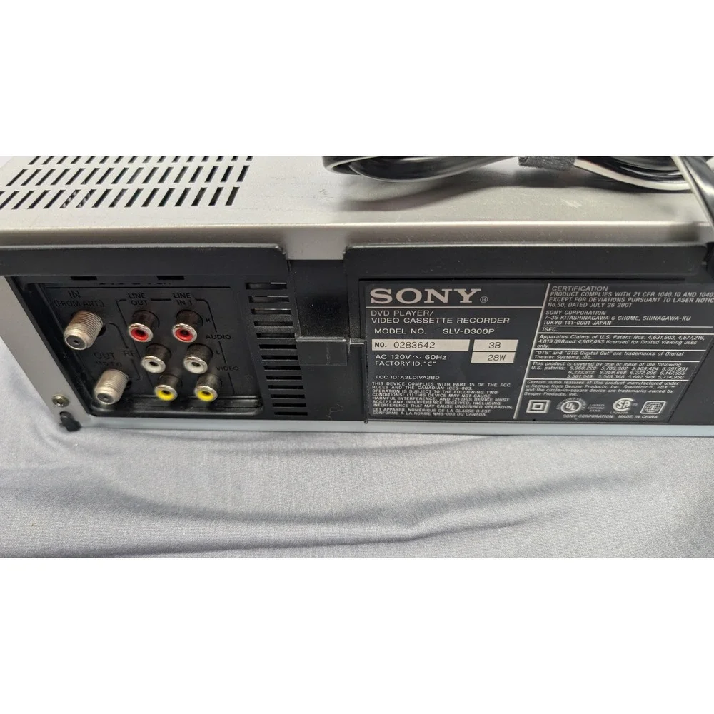 Sony DVD/VCR Combo SLV-D300P Progressive Scan Hi-Fi Stereo Player-Tested Works